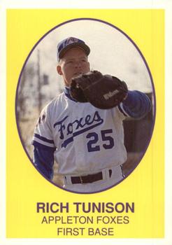 1990 Boxscores Appleton Foxes #28 Rich Tunison Front
