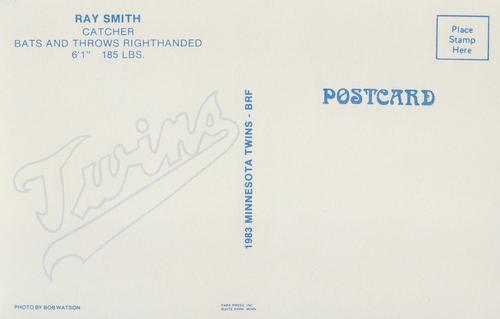 1983 Minnesota Twins Postcards #NNO Ray Smith Back