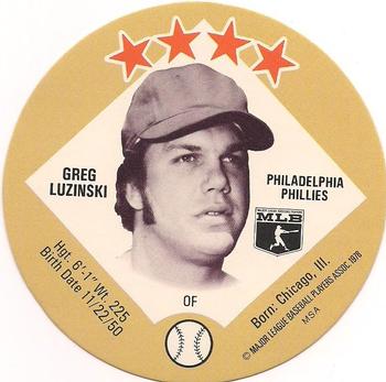 1978 Big T/Tastee-Freez Discs #5 Greg Luzinski Front