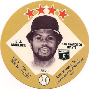 1978 Big T/Tastee-Freez Discs #15 Bill Madlock Front