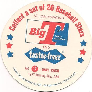 1978 Big T/Tastee-Freez Discs #17 Dave Cash Back