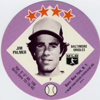 1978 Big T/Tastee-Freez Discs #2 Jim Palmer Front