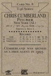 1996 Signature Rookies Old Judge #8 Chris Cumberland Back