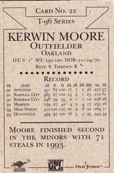 1996 Signature Rookies Old Judge #22 Kerwin Moore Back