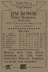 1996 Signature Rookies Old Judge - Signatures #4 Jim Bowie Back