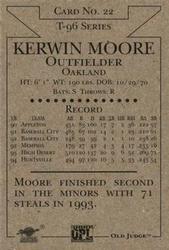1996 Signature Rookies Old Judge - Signatures #22 Kerwin Moore Back