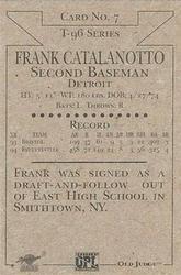 1996 Signature Rookies Old Judge - Signatures #7 Frank Catalanotto Back