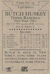 1996 Signature Rookies Old Judge - Signatures #13 Butch Huskey Back