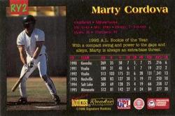 1996 Signature Rookies Old Judge - Marty Cordova #RY2 Marty Cordova Back