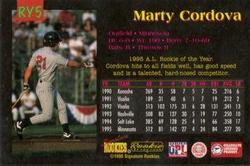 1996 Signature Rookies Old Judge - Marty Cordova #RY5 Marty Cordova Back