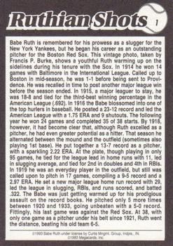 1994 Megacards Ruthian Shots #1 Babe Ruth Back