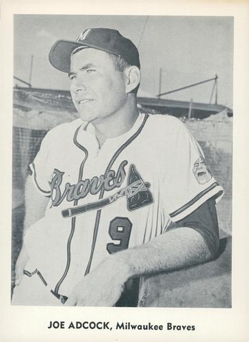 1959 Jay Publishing Milwaukee Braves Set B #NNO Joe Adcock Front