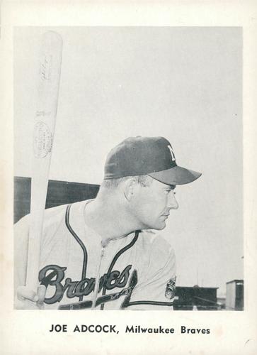 1959 Jay Publishing Milwaukee Braves Set C #NNO Joe Adcock Front