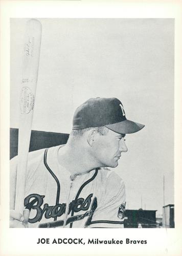 1960 Jay Publishing Milwaukee Braves Set A #NNO Joe Adcock Front