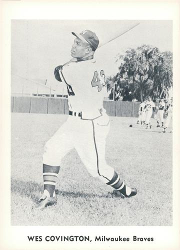 1960 Jay Publishing Milwaukee Braves Set C #NNO Wes Covington Front