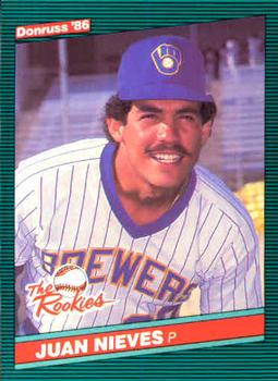 1986 Donruss The Rookies #12 Juan Nieves Front