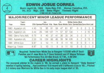 1986 Donruss The Rookies #4 Ed Correa Back