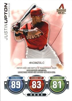 2010 Topps Update - Attax Code Cards #NNO Justin Upton Front