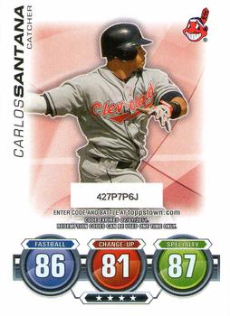 2010 Topps Update - Attax Code Cards #NNO Carlos Santana Front
