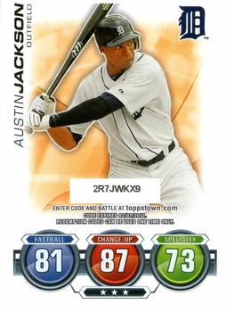 2010 Topps Update - Attax Code Cards #NNO Austin Jackson Front