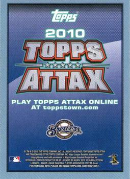 2010 Topps Update - Attax Code Cards #NNO Ryan Braun Back