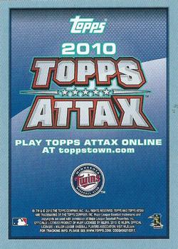 2010 Topps Update - Attax Code Cards #NNO Joe Mauer Back