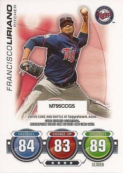 2010 Topps Update - Attax Code Cards #NNO Francisco Liriano Front