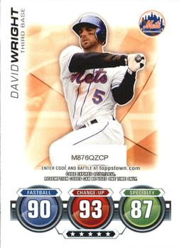 2010 Topps Update - Attax Code Cards #NNO David Wright Front