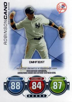 2010 Topps Update - Attax Code Cards #NNO Robinson Cano Front