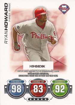 2010 Topps Update - Attax Code Cards #NNO Ryan Howard Front