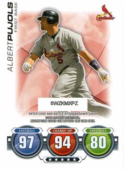 2010 Topps Update - Attax Code Cards #NNO Albert Pujols Front