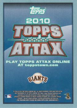 2010 Topps Update - Attax Code Cards #NNO Buster Posey Back