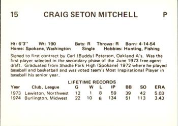 1975 Tucson Toros #12 Craig Mitchell Back