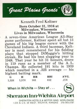 1975 Sheraton Great Plains Greats #19 Ken Keltner Back