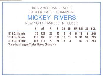1975 Greyhound Heroes of Base Paths #NNO Mickey Rivers Back