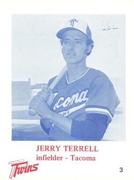 1975 KMO Radio Tacoma Twins #3 Jerry Terrell Front