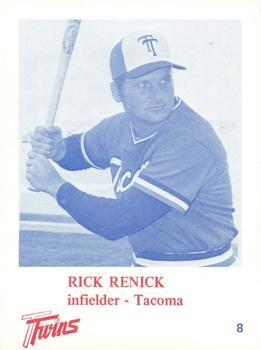 1975 KMO Radio Tacoma Twins #8 Rick Renick Front