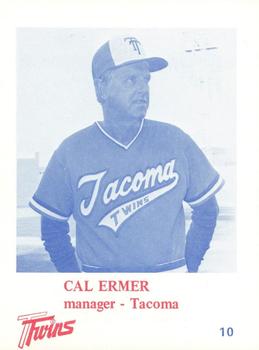 1975 KMO Radio Tacoma Twins #10 Cal Ermer Front