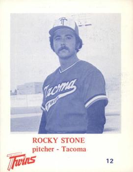 1975 KMO Radio Tacoma Twins #12 Rocky Stone Front