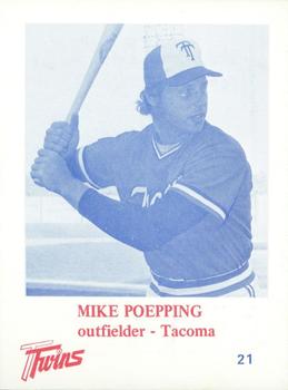 1975 KMO Radio Tacoma Twins #21 Mike Poepping Front