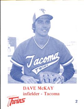 1975 KMO Radio Tacoma Twins #2 Dave McKay Front
