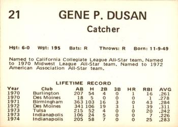 1975 Oklahoma City 89ers #21 Gene Dusan Back