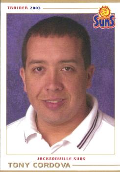 2003 Grandstand Jacksonville Suns #NNO Tony Cordova Front