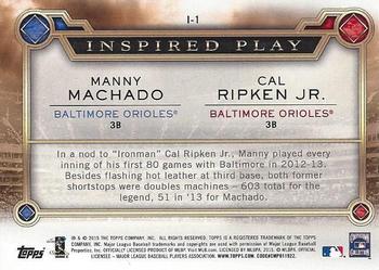 2015 Topps - Inspired Play #I-1 Manny Machado / Cal Ripken Jr. Back