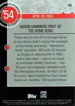 2015 Topps - Baseball History #1B Hank Aaron Back