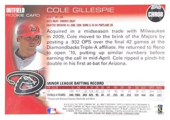 2010 Topps Update - Chrome Rookie Refractors #CHR08 Cole Gillespie Back