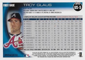2010 Topps Update - Gold #US-5 Troy Glaus Back