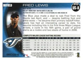 2010 Topps Update - Gold #US-8 Fred Lewis Back