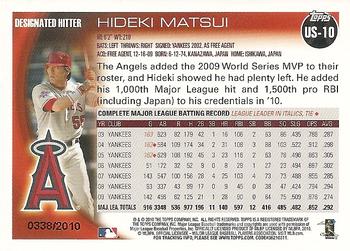 2010 Topps Update - Gold #US-10 Hideki Matsui Back