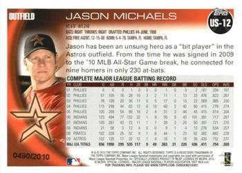 2010 Topps Update - Gold #US-12 Jason Michaels Back